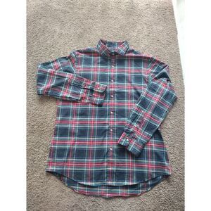 Ralph Lauren Polo Shirt Men XL Plaid Sleepwear‎ Long Sleeve Button Slim Fit Pony